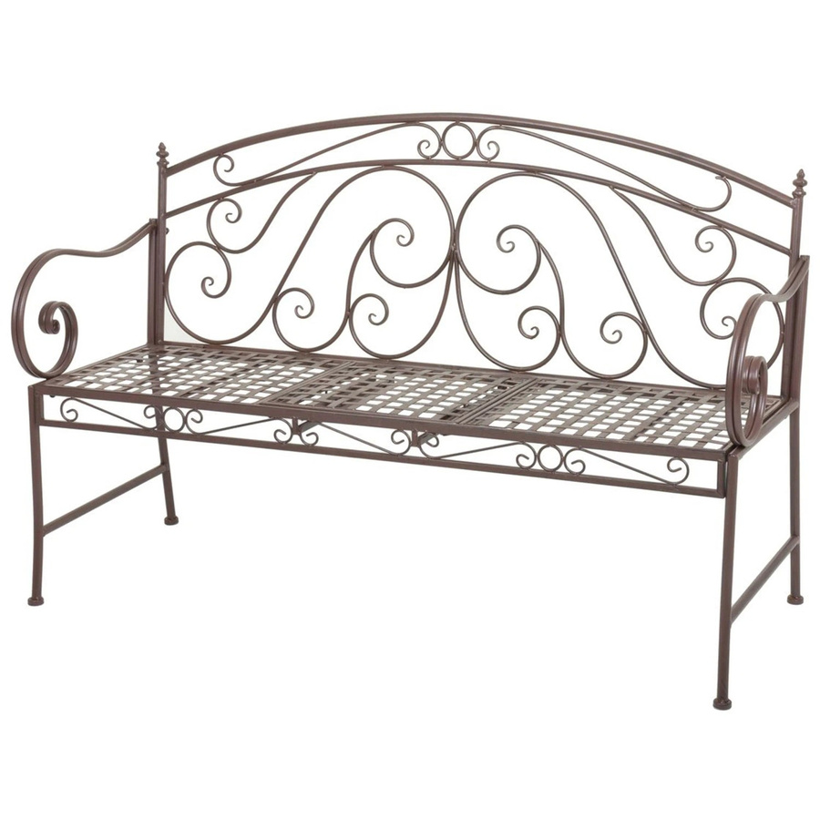 Garden Pleasure Gartenbank Saket 2-Sitzer aus Schmiedeeisen mit Tisch in Braun B/H/T: 146 x 96 x 53 cm - Bild 1