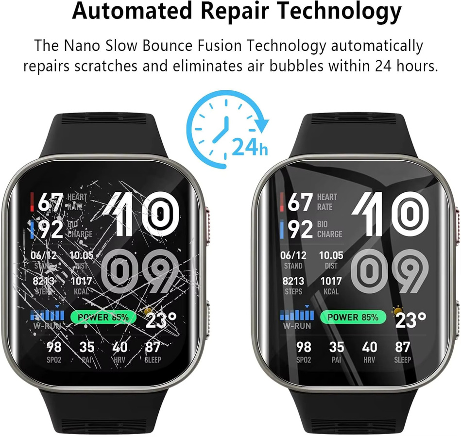 Displayschutzfolie Amazfit Bip Max, Silikon, transparent - Bild 6