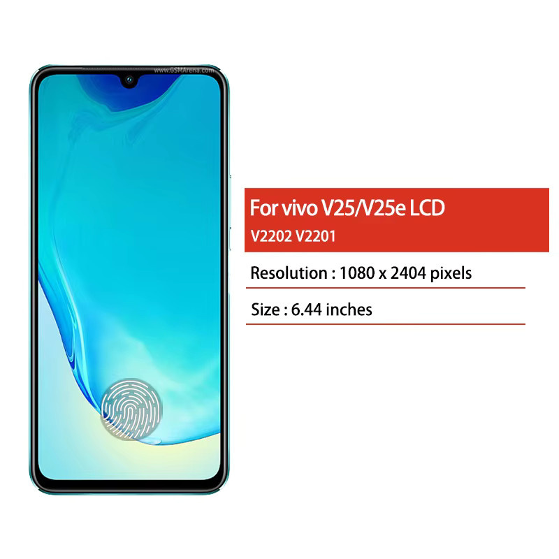 Vivo V25e Ersatzbildschirm mit 6,44 Zoll LCD-Display und Touch-Digitizer-Baugruppe in Schwarz - Bild 2