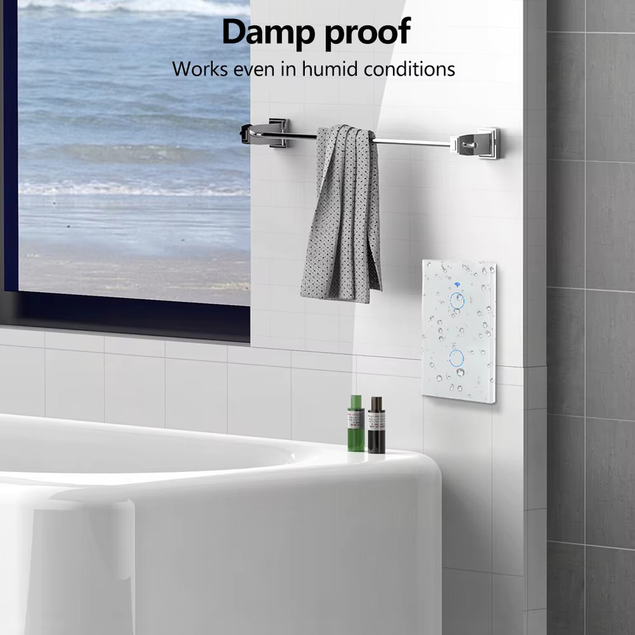 Tuya US WLAN Smart Wandschalter RF433 mit Touch-Sensor und LED-Lichtschalter, 1/2/3/4-fach, ohne Neutralleiter, kompatibel mit Alexa und Google Home - Bild 3