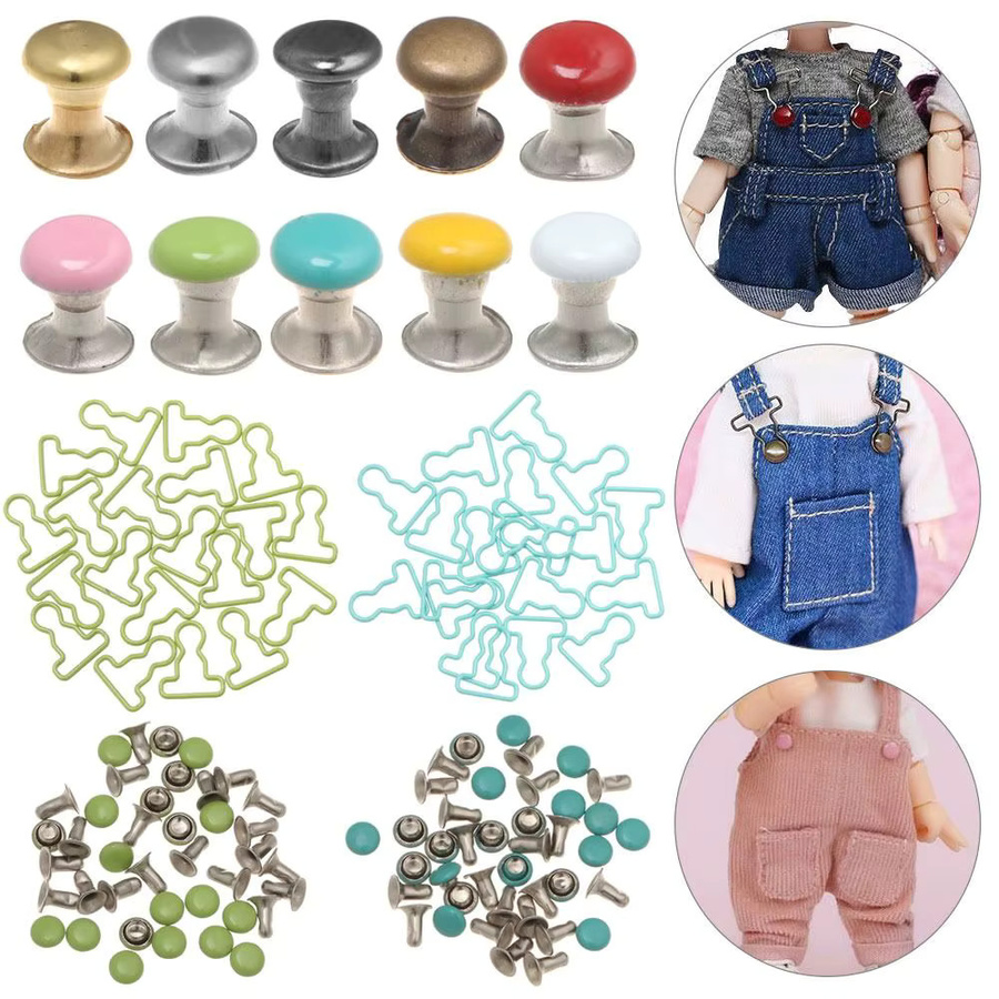 20 Sätze Mini Puppe Kleidung, Metall, Zubehör, Blau, Bunt / Mehrfarbig - Bild 3