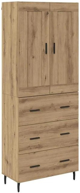 vidaXL Highboard 2-teilig in Artisan-Eiche mit Glastüren und Schubladen, B/T/H: 180 x 34 x 60 cm - Bild 1