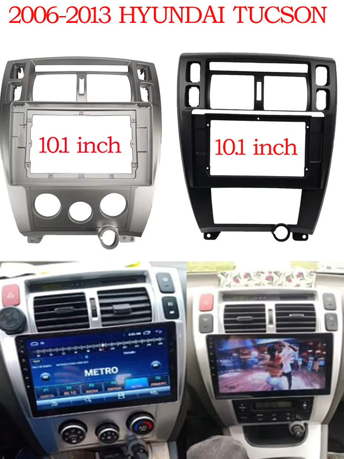 2 DIN Radioblende und Armaturentafel-Adapter Kit für Hyundai Tucson 2014-2018 mit 10,1 Zoll Displayaufnahme in Schwarz und Grau - Bild 3