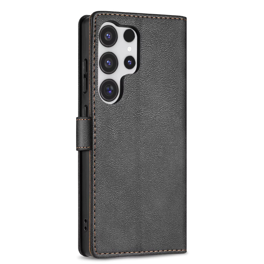 Leder-Business-Flipcase Brieftaschen-Handyhülle für Samsung Galaxy S26 S25 Ultra S24 S23 FE Plus A17 A37 A57 A16 A26 A36 A56 A07 in Schwarz - Bild 3