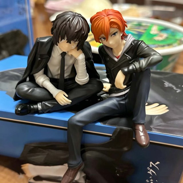 Bandai Bungo Stray Dogs Dazai Zhi Nakahara Chuya, Sitzende Figur, Actionfigur, Kunststoff - Bild 1