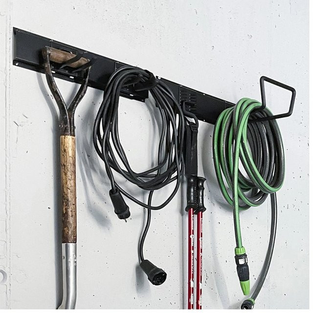 Ar Shelving Gerätehalter aus Stahl mit Haken, 2er Set, Anthrazit/Schwarz, Breite: 60 cm, Tiefe: 10 cm - Bild 1