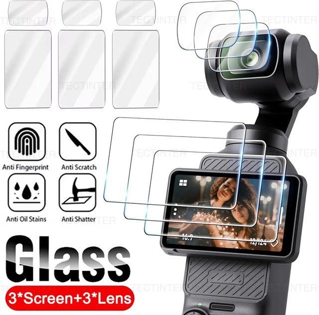 DJI OSMO Pocket 3/4 Displayschutzfolie aus 9H HD gehärtetem Glas, transparent und kratzfest - Bild 1