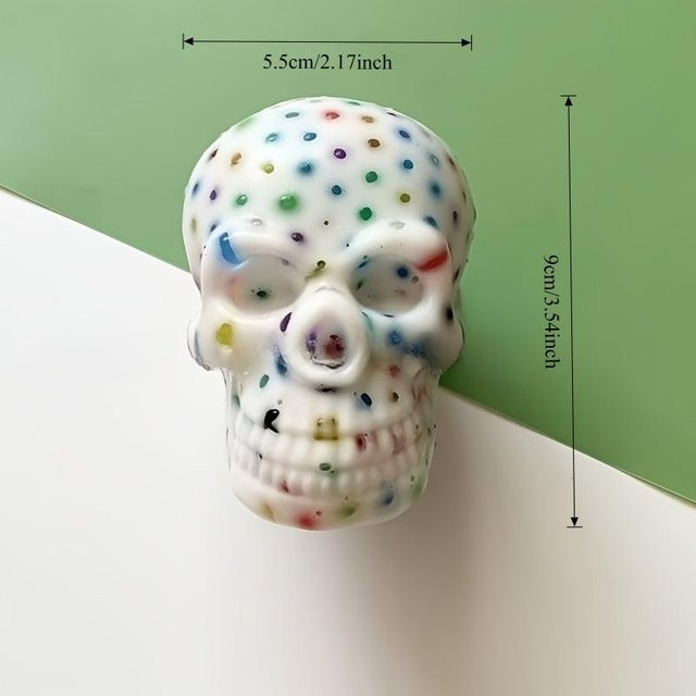 BC Pet Supplies Squishy Totenkopf, Fidget Spielzeug, gray - Bild 1