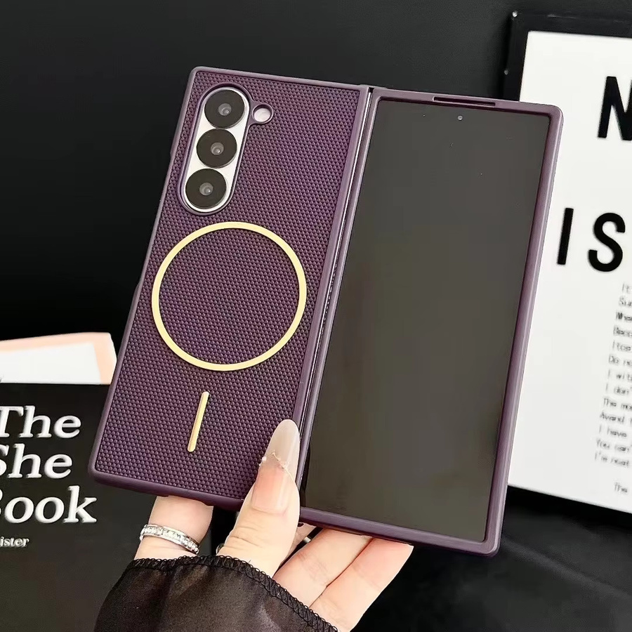 Magnetische Schutzhülle mit Rautenmuster für Samsung Galaxy Z Fold7 in Multicolor und Weiß - Bild 2