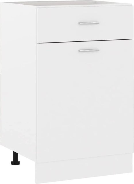 vidaXL Schubunterschrank aus Holzwerkstoff in Weiß, B/T/H: 50 x 46 x 81,5 cm - Bild 1