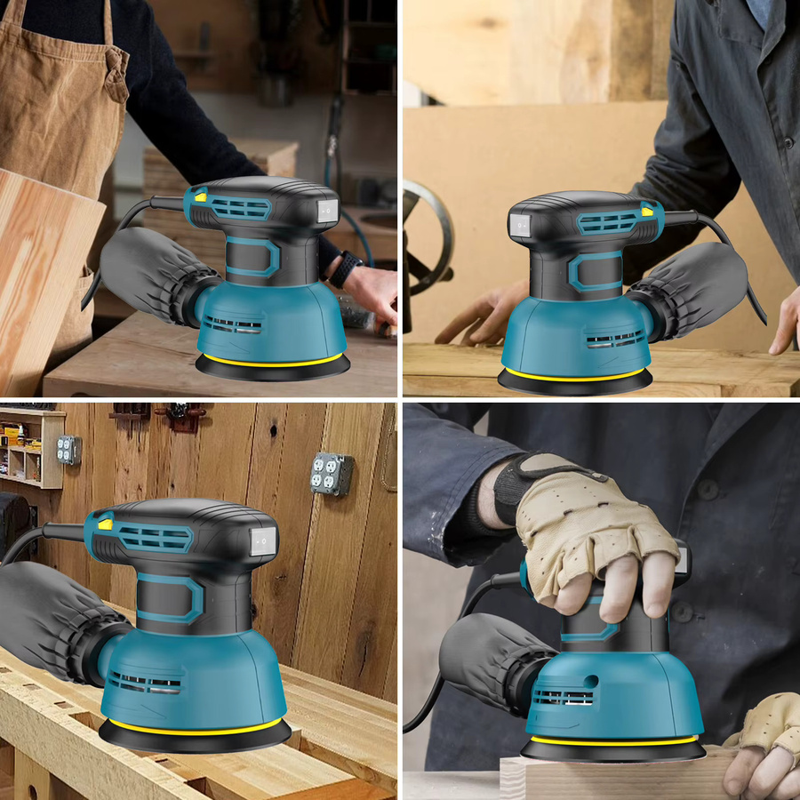 YsinoBear 5 Zoll Exzenterschleifer mit variabler Geschwindigkeit, elektrische Poliermaschine in Blau für Holz, Metall und Autolack - Bild 2