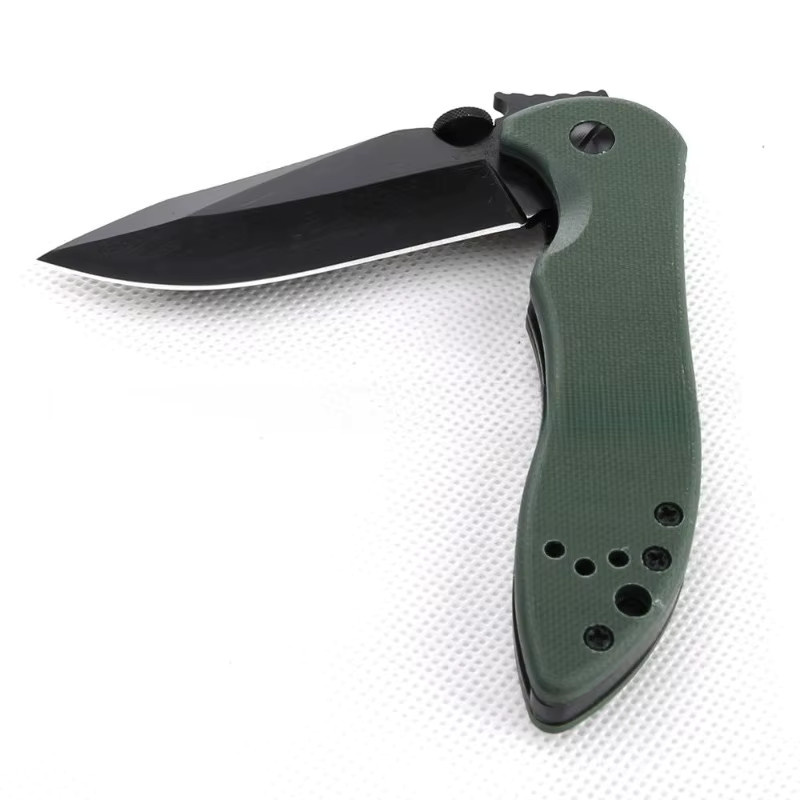 Tragbares 6074 Outdoor Klappmesser mit D2-Klinge und G10-Griff in dunklem Khaki für Jagd, Überleben und EDC-Einsatz - Bild 2