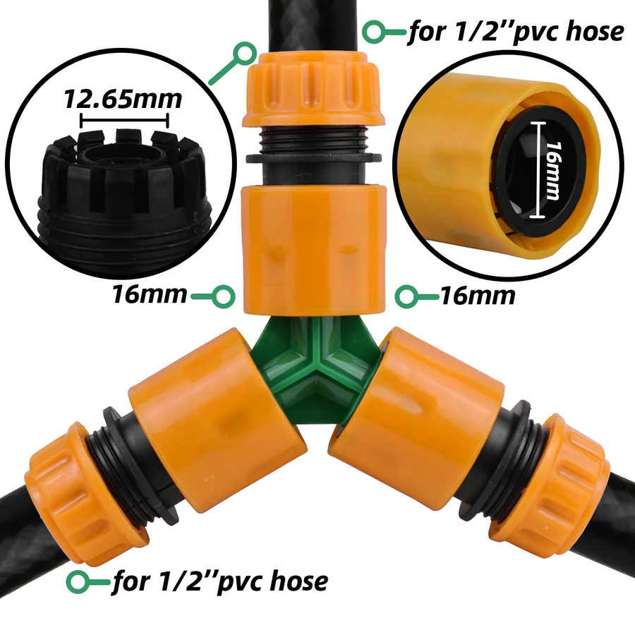 KESLA 6-teiliges Garten-Schnellschlauchverbinder-Set in Orange mit 1/2-Zoll-Ende und Doppel-Schlauchkupplungsadapter zur Reparatur von Schlauchrohren - Bild 2
