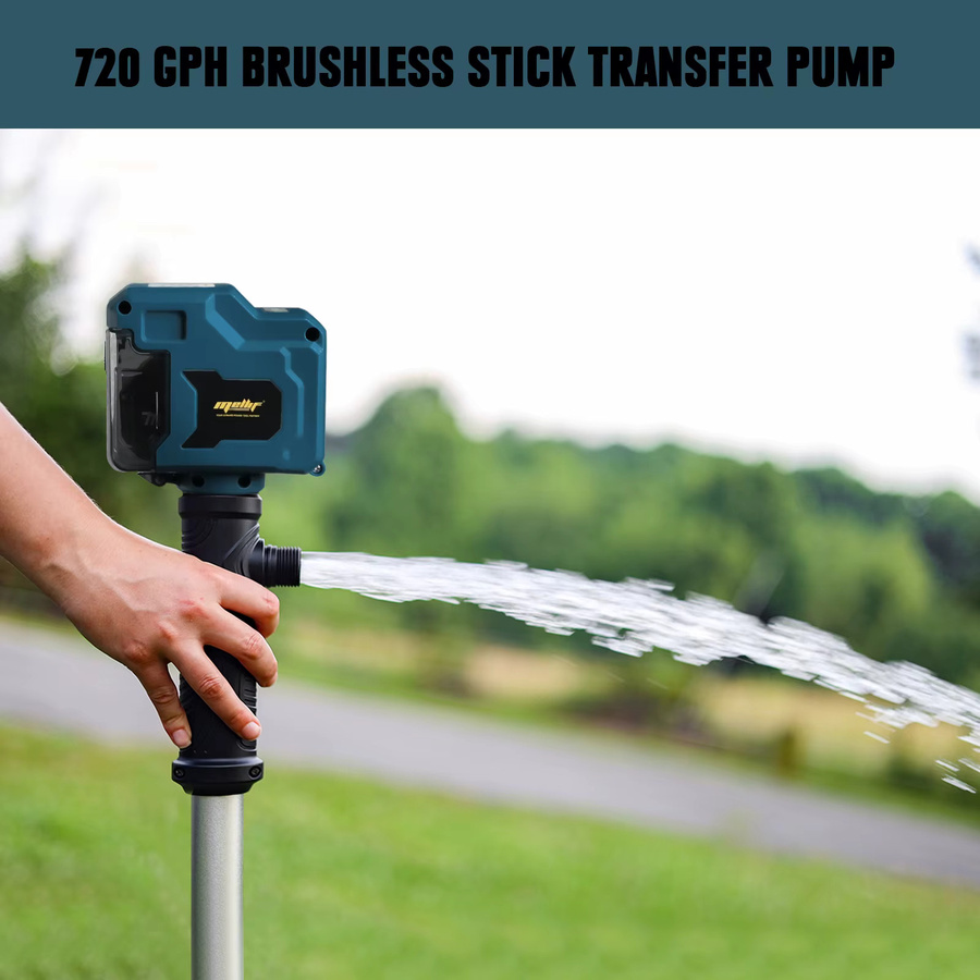 Mellif Akku-Stick-Wassertransferpumpe für Bosch 18V Akku GBA/GBA ProCORE, bürstenlose Tiefbrunnen-Tauchpumpe, Blau - Bild 4