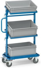 Fetra Beistellwagen 32912 mit Kästen in Blau mit TPE-Reifen und 200 kg Tragkraft - Bild 1