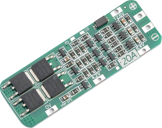 Aideepen 3S 20A Li-Ion Lithium Batterie BMS Schutzmodul für 18650 Zellen, 12,6 V, Farbe: Grün, B/T/H: 59 x 20 x 3,4 mm - Bild 1