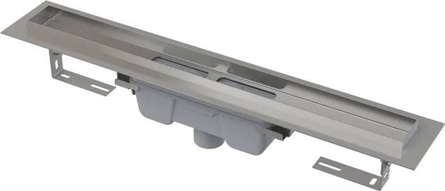 Alcadrain Duschrinne APZ1006-950 mit Rand für vollen Rost, senkrechter Abfluss, Farbe: Silber - Bild 1