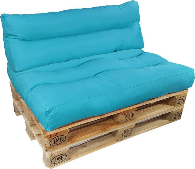 NYVI Palettenkissen Set SunLounge in Türkis, 2-teiliges Set bestehend aus Sitzkissen und Rückenlehne, B/T: 120 x 80 cm und B/H: 120 x 40 cm - Bild 1