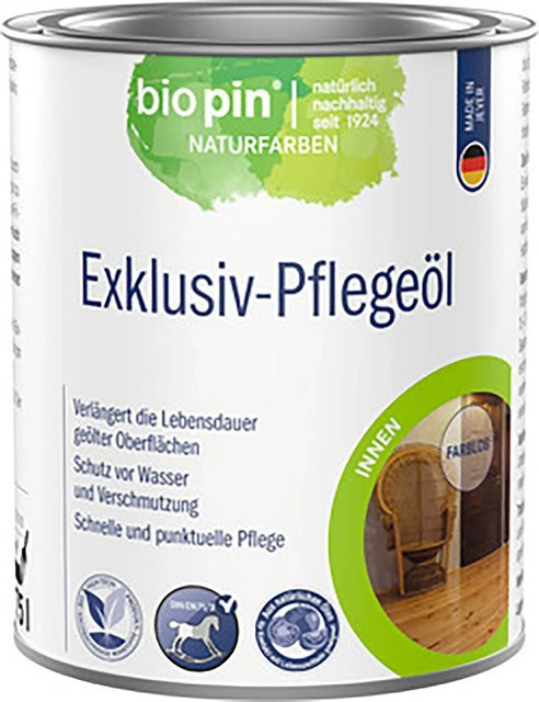 Biopin Pflegeöl Exklusiv 250 ml für wasserabweisende und lebensmittelechte Oberflächen in Satin Matt Weiß - Bild 1