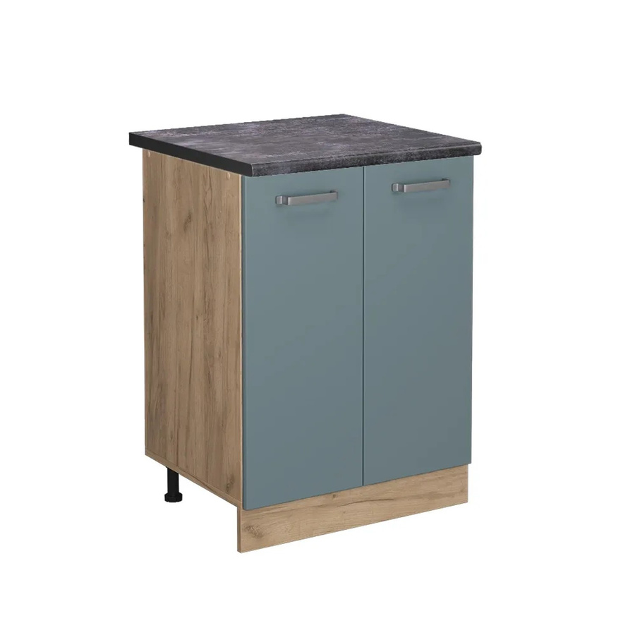 Vicco Küchenunterschrank R-Line in Blau-Grau und Anthrazit mit Eiche-Optik, B/T/H: 60 x 60 x 81,6 cm - Bild 2