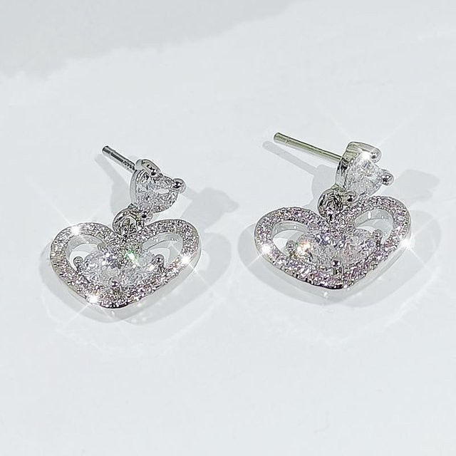 Taoxin Schmuck-Set, Halskette, Ohrringe, Edelstahl, gray, Zirkonia, Damen - Bild 1