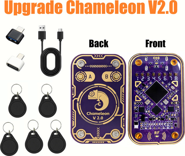 Chameleon Ultra Kontaktloser Smart-Card-Emulator NFC RFID Leser und Schreiber für ID-IC Tags in Schwarz und Lila - Bild 1