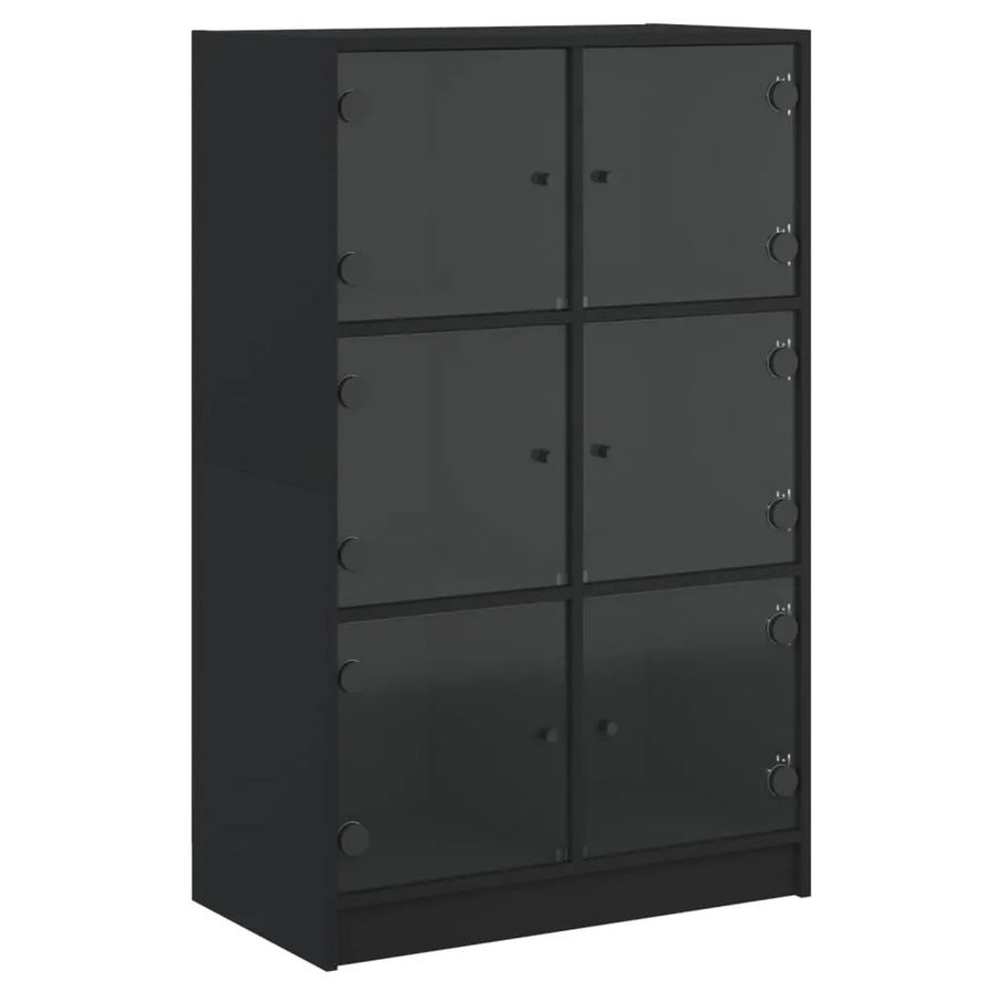 vidaXL Highboard modern in Schwarz mit Türen, Wandmontage, B/T/H: 68 x 37 x 109 cm - Bild 2