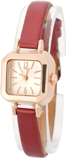 KONNWEI Armbanduhr Quarz, Analog, PU Armband, rot, Damen - Bild 1