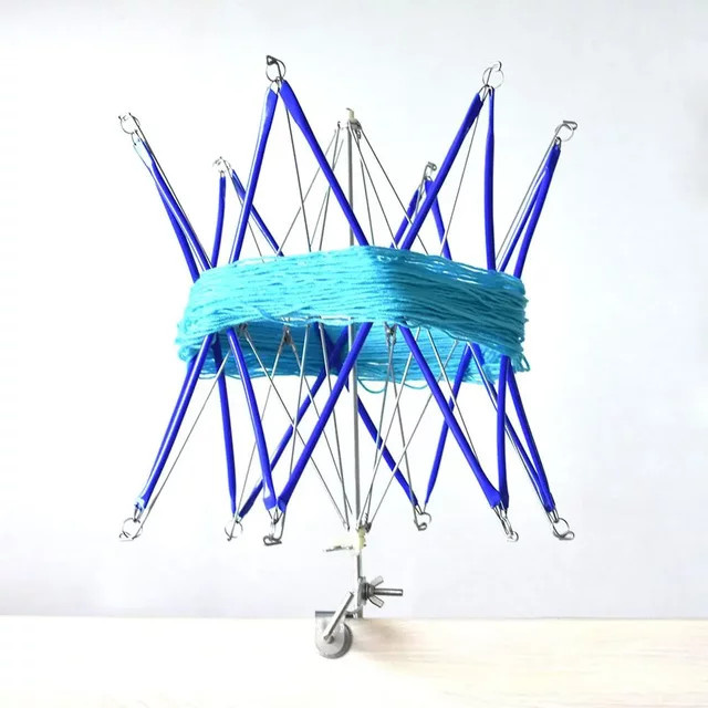 VKTECH Garnwickler aus Metall in Blau für Strick- und Nähprojekte - Bild 1