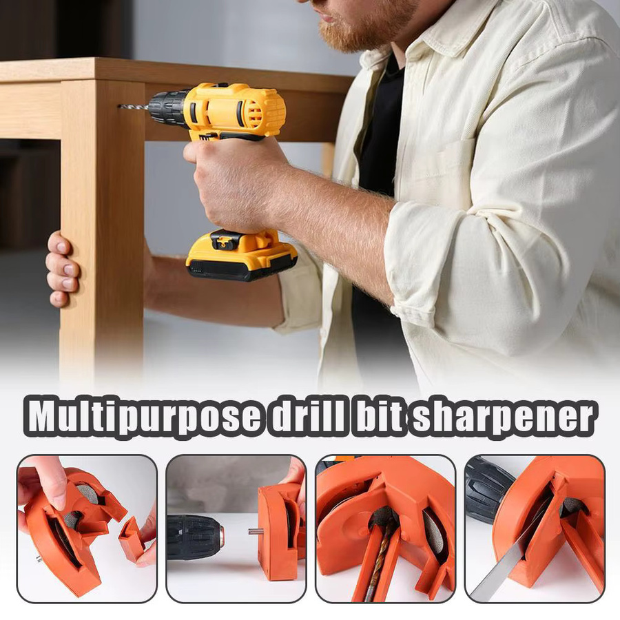 Elektrischer Mehrzweck-Bohrer-Schleifschärfer mit doppelseitiger Polierfunktion in Orange - Bild 2