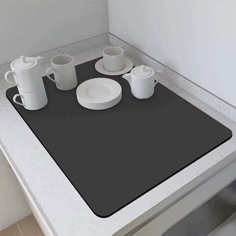 VIKAMA Küchen-Absorbiermatte mit Tierprint, rutschfeste und schnelltrocknende Geschirrmatte in einfarbigem Design - Bild 7