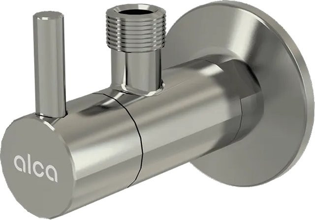 Alcadrain Eckventil mit Filter in Nickel-Glanz, 1/2 Zoll x 3/8 Zoll - Bild 1