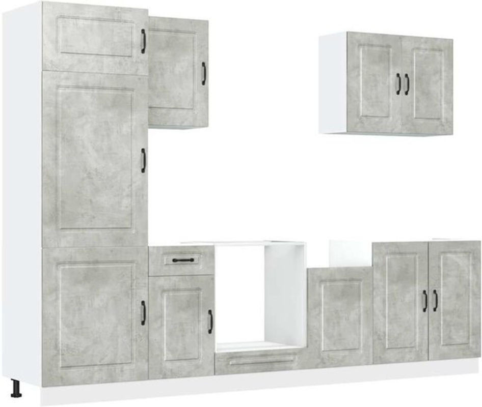 7-teiliges Küchenschrank-Set Kalmar von Vidaxl in Grau aus Holzwerkstoff mit modernen Drehtüren - Bild 1