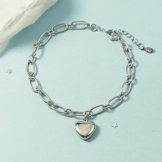 Allbestart Charm Armband, 925 Silber, Vintage, Herzform, Damen - Bild 1