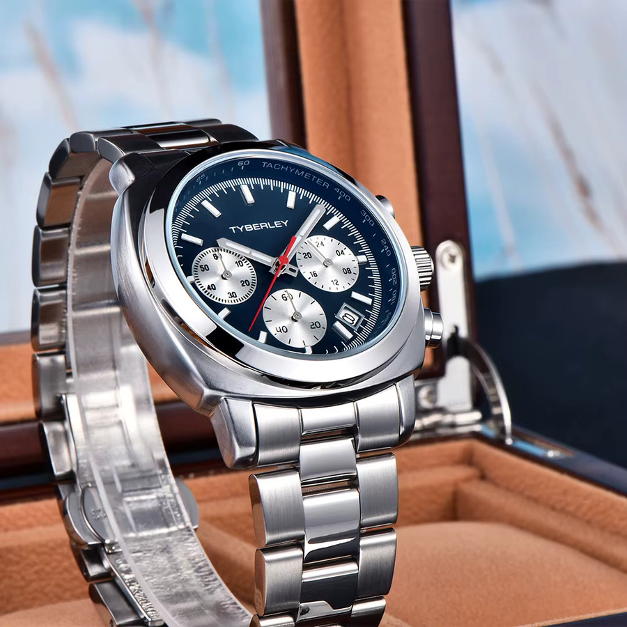 PAGANI DESIGN Chronograph, Quarz, Edelstahl, 42 mm, Herren, Schwarz - Bild 3