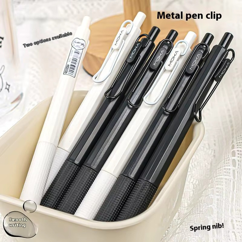 A-Nice 6er Set Gel-Tintenstifte mit Silikonstiftgriff, 0,5 mm ST-Spitze, schwarze Tinte, schnelltrocknend und verschmierfrei - Bild 5