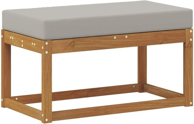vidaXL Outdoor Hocker Bank aus Massivholz Akazie in Natur, Eckbank für Garten, Terrasse und Balkon, B/T/H: 110 x 43 x 37 cm - Bild 1