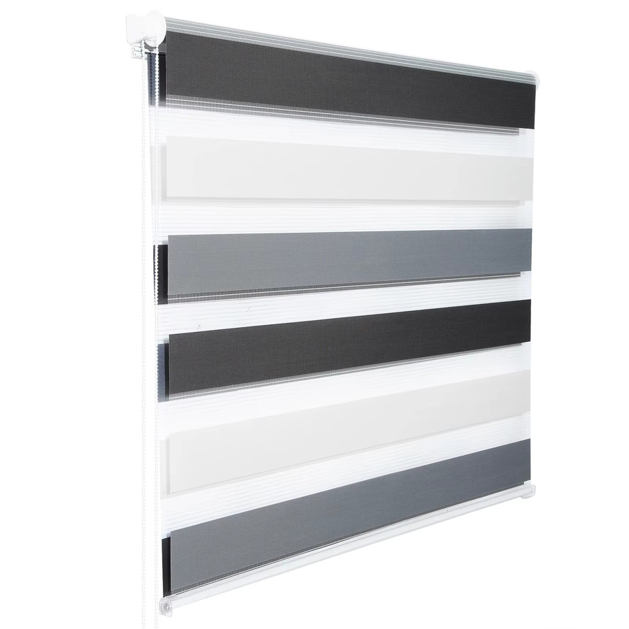 WOLTU Doppel-Rollo Day-Night Jalousie aus Polyester in Grau, B: 60 cm, H: 220 cm - Bild 2
