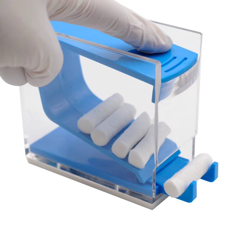 CHIHIRO CARE Dental Baumwollrollen-Dispenser in Blau, Halter für Zahnmedizinische Tupfer, B/T/H: 30,0 x 30,0 x 30,0 cm - Bild 2