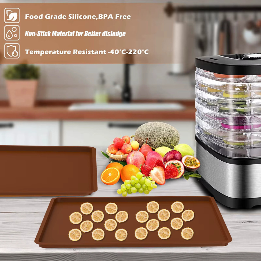 Willstar Silikon Backmatten Set, antihaftbeschichtete Backbleche für Obst, Kuchen und Brot, Braun - Bild 5