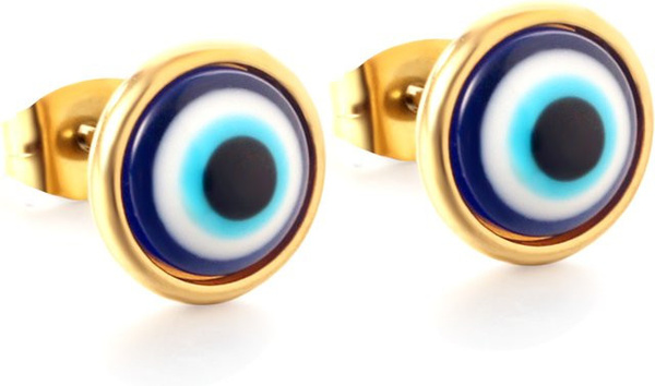 LUXUSTEEL Ohrstecker Edelstahl, Gold, Kinder
