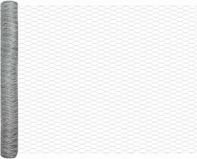 vidaXL Hexagonzaun aus verzinktem Stahl in Silber, Höhe: 140 cm, Länge: 50 m - Bild 1