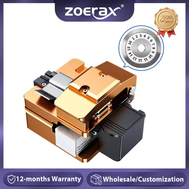ZoeRax Glasfaser-Cleaver in Gold, Präzisions-Schneidmesser für optische Fasern und hochpräzises Fusionsspleißer-Schneidewerkzeug - Bild 1