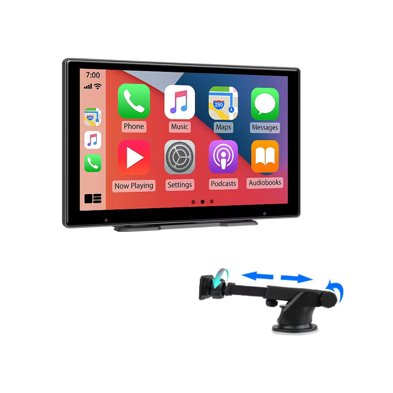 Jansite Tragbares kabelloses Carplay und Android Auto Navigationsgerät mit Bluetooth und GPS in Schwarz (7 bis 10,1 Zoll) - Bild 8
