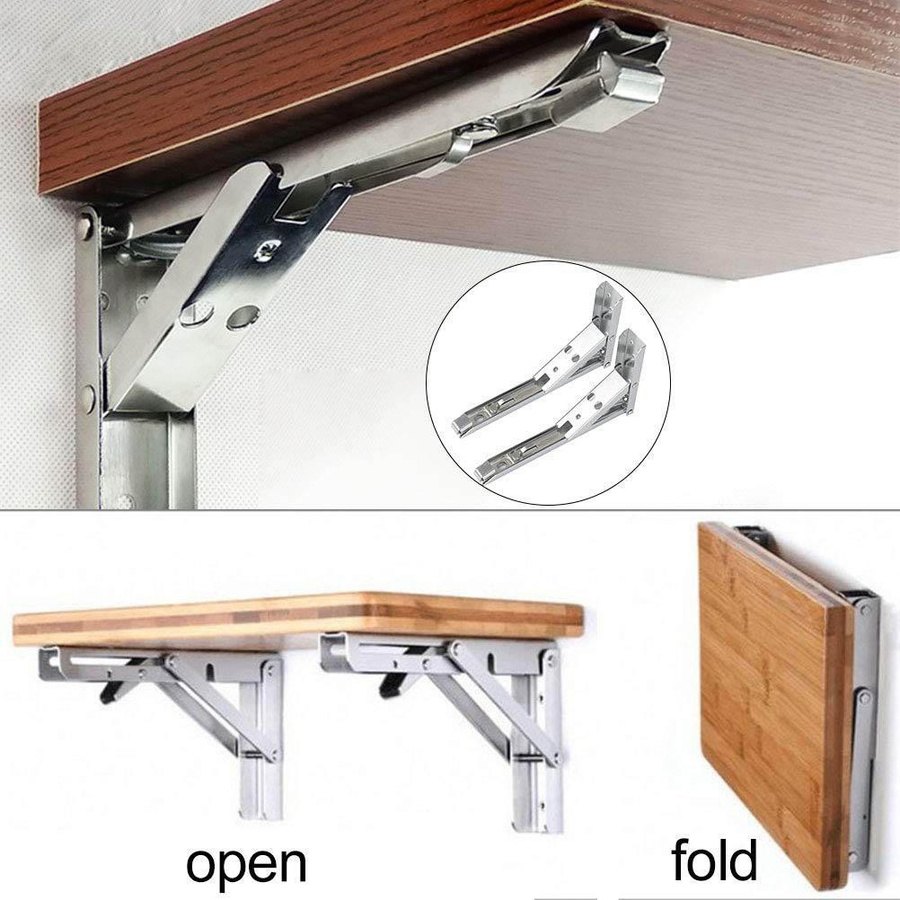 2 Stück KONNWEI Klappregalhalterungen aus Edelstahl in Silber für die Wandmontage - Bild 3