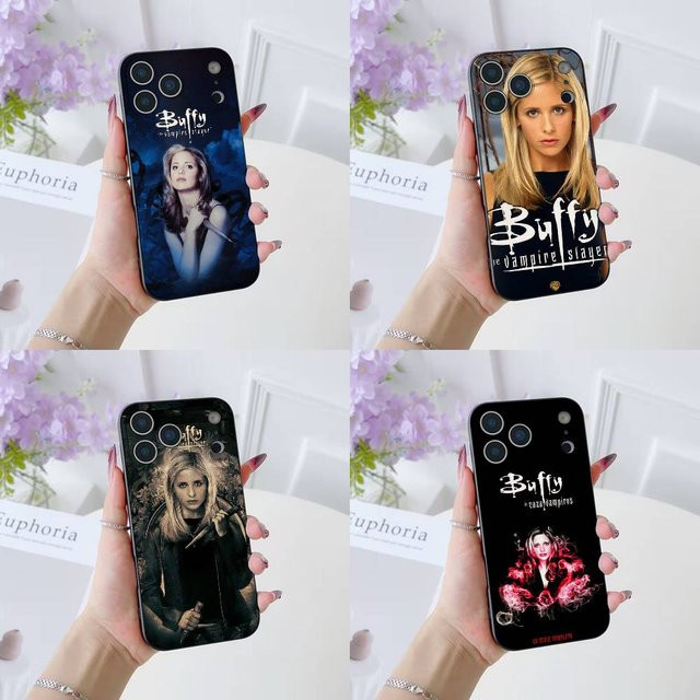 B-Buffy The Vampire Slayer Handyhülle aus weichem Silikon für iPhone 17 16 15 14 13 12 11 Pro Max Plus Air Mini in Schwarz - Bild 1