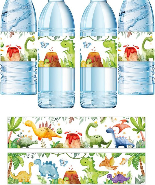 12 Stück Dinosaurier Papier Aufkleber im Aquarell-Design für Kinder und Partydekoration, Mehrfarbig - Bild 1