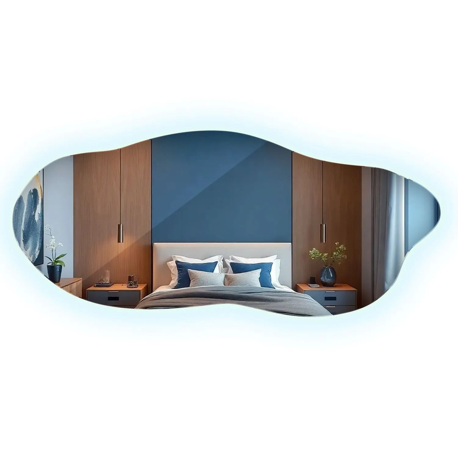 Wallfluent LED Spiegel in organischer Form mit Kaltweiß 6500K, B: 35 cm, H: 80 cm - Bild 2