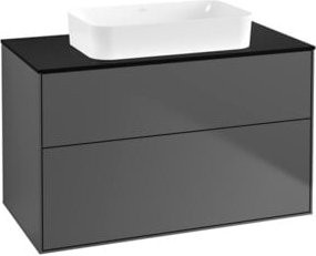 Villeroy & Boch Waschtischunterschrank Finion Wandhängend Anthrazit Glänzend B: 100 cm, T: 60,3 cm, H: 50,1 cm - Bild 1