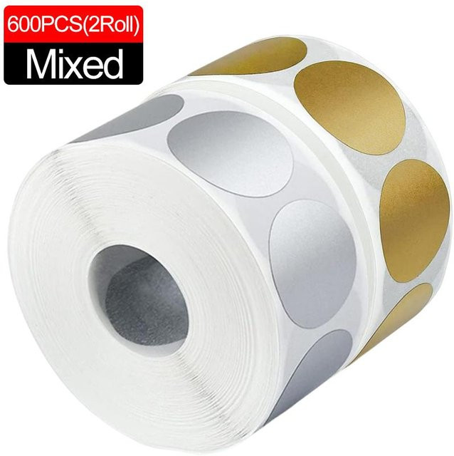 Rubbelaufkleber von Household supplies in Silber, runde Etiketten für DIY-Projekte und Spiele - Bild 1